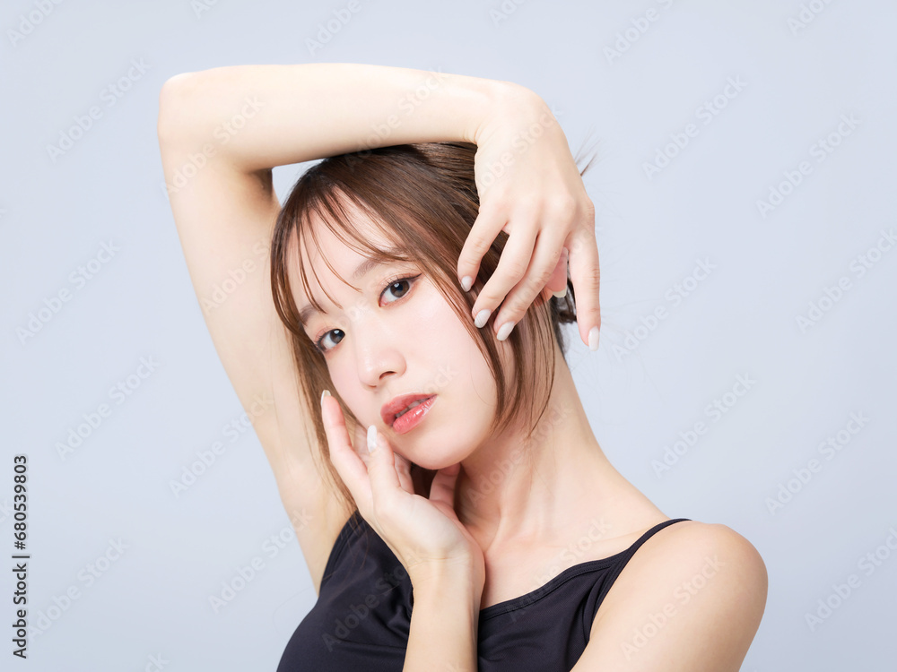 Naklejka premium 女性の美容イメージ スキンケア コスメ 脱毛サロン