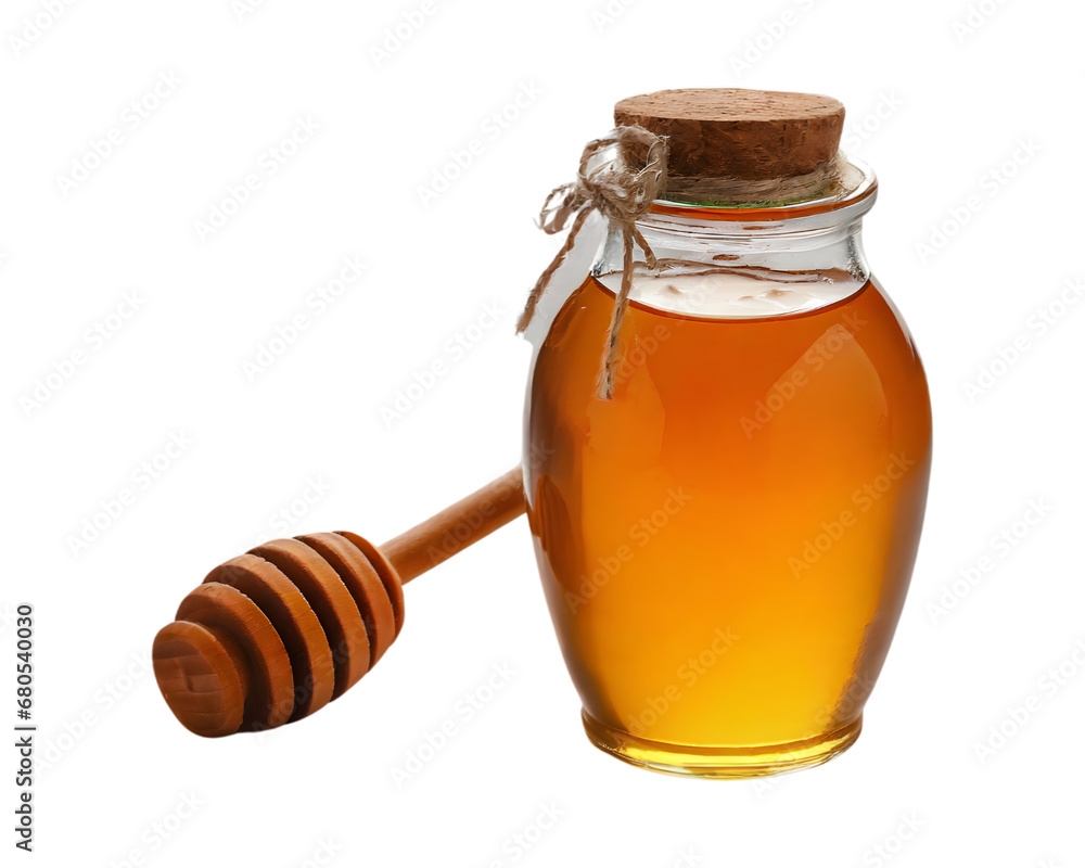 jar of honey with dipper on transparent background jar of honey with dipper on transparent background