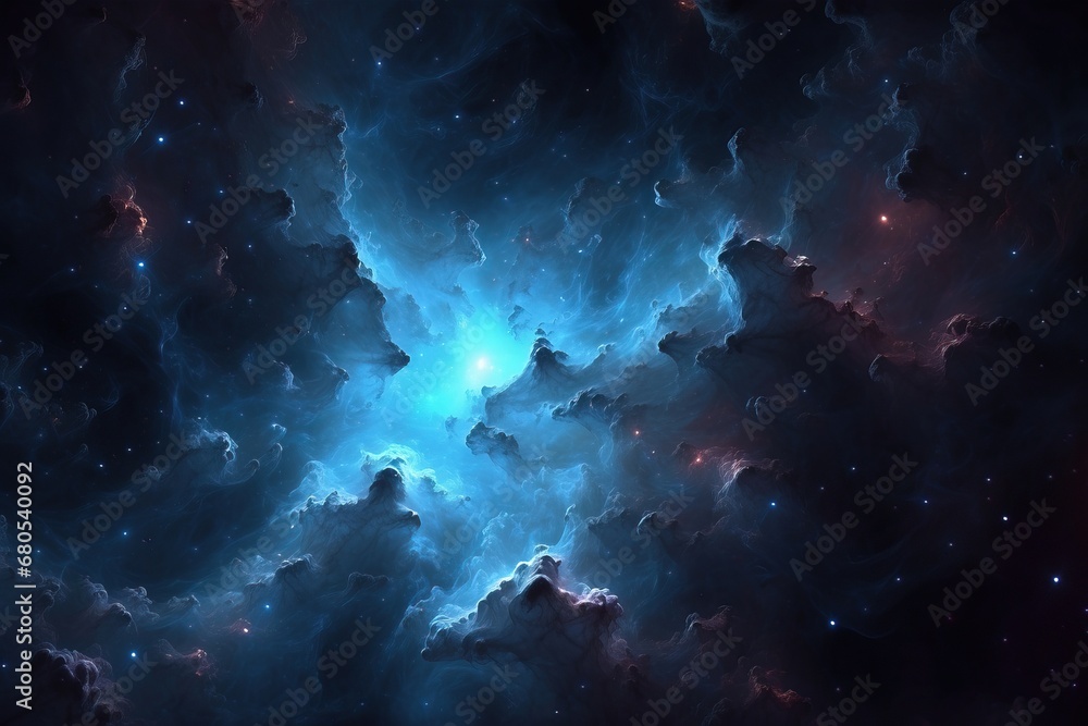 Blue Nebula Galaxy Abstract Background
