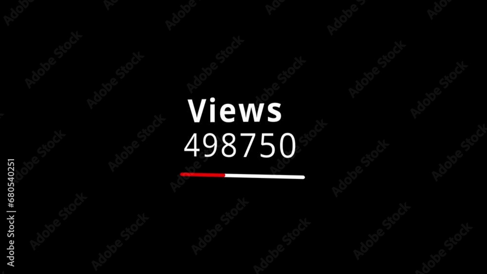 Views counter animation, progress bar increasing fast. Live stream view count from zero to one million views, For social media with different backgrounds 4K Views counter animation, progress bar increasing fast. Live stream view count from zero to one million views, For social media with different backgrounds 4K