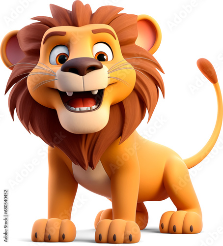 3d cartoon lion, isolated