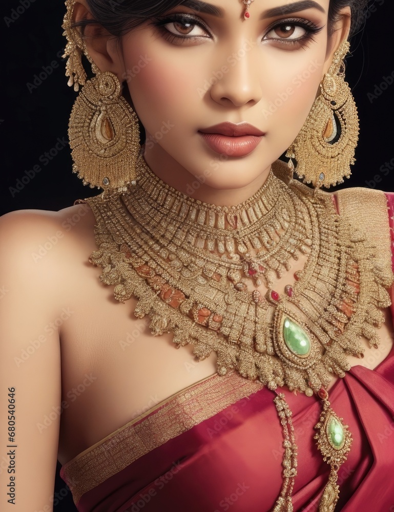 Φωτογραφία Beautiful young woman in indian costume. Beauty, fashion.