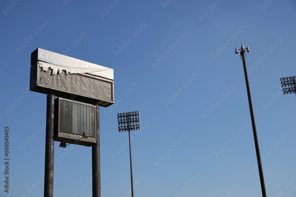 Old abandoned stadium with graffiti on the walls in the outskirts of Columbus, Ohio Old abandoned stadium with graffiti on the walls in the outskirts of Columbus, Ohio
