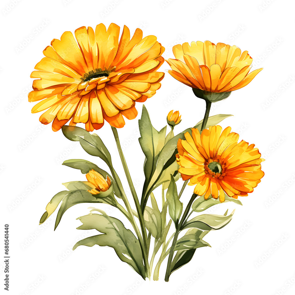 Calendura, Flowers, Watercolor illustrations Calendura, Flowers, Watercolor illustrations