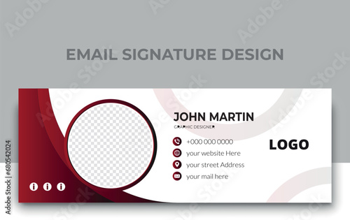 minimalist email signature or footer and a cover photo and contact information design