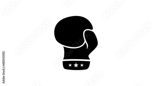 boxing glove logo, black isolated  silhouette