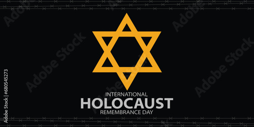 International Holocaust Remembrance Day vector. Star of David . January 27. Important day