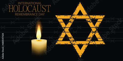 International Holocaust Remembrance Day vector. Star of David . January 27. Important day