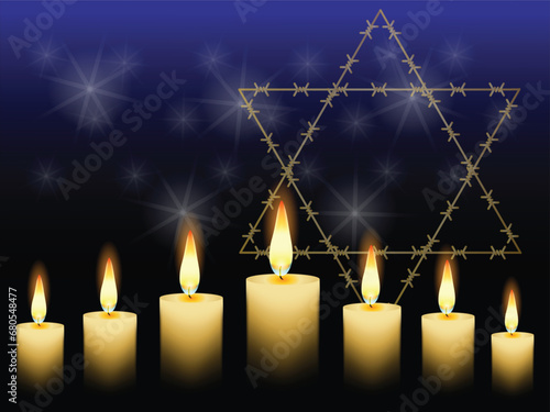 International Holocaust Remembrance Day vector. Star of David . January 27. Important day