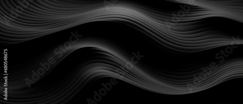 Elegant 3D render of black wavy patterns.