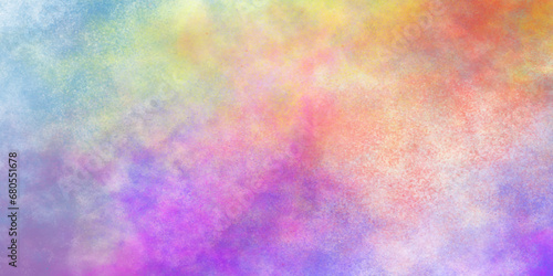 Colorful and bright watercolor background texture with grunge watercolor splashes, Color splashing on paper with watercolor splashes, Beautiful and colorful soft watercolor background.