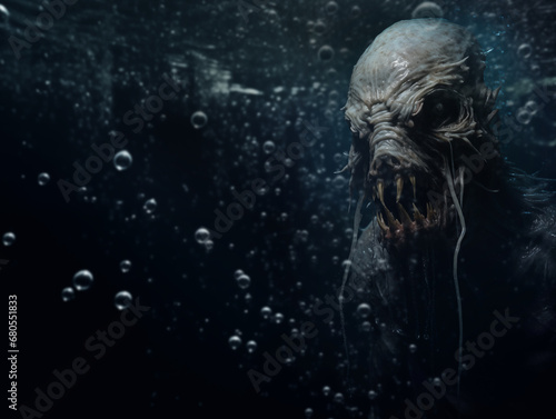 Deep sea monster - underwater - Ocean depths mystery - Copy Space - Demon of the deep sea © ana
