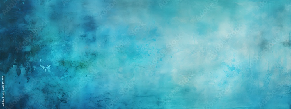 Wide, grungy blue painted abstract background, excellent for creative design or atmospheric visuals.
