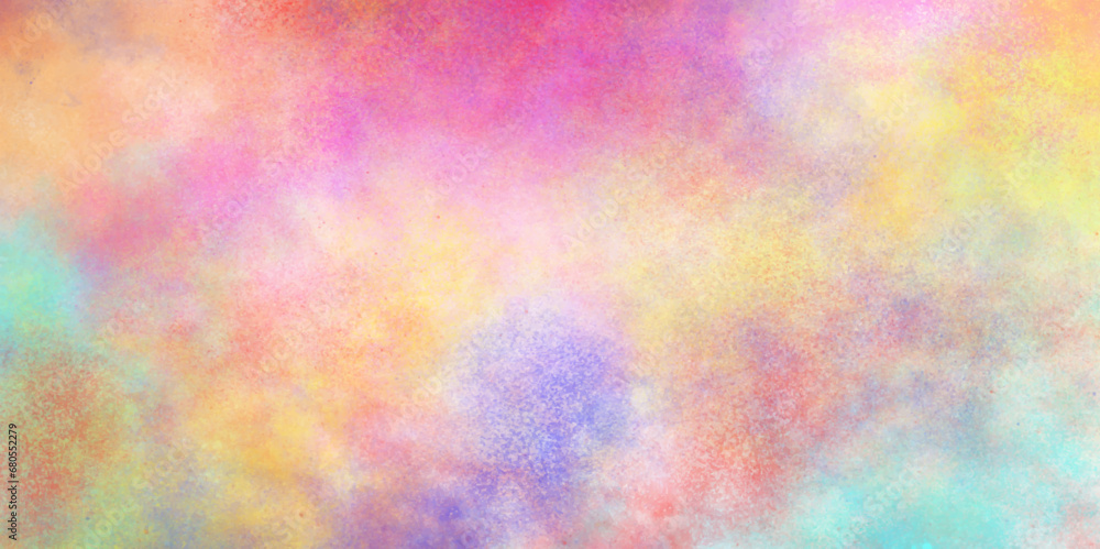 : Colorful and bright watercolor background texture with grunge watercolor splashes, Color splashing on paper with watercolor splashes, Beautiful and colorful soft watercolor background.