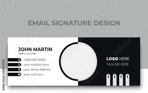 Email signature design or email footer and personal social media cover template