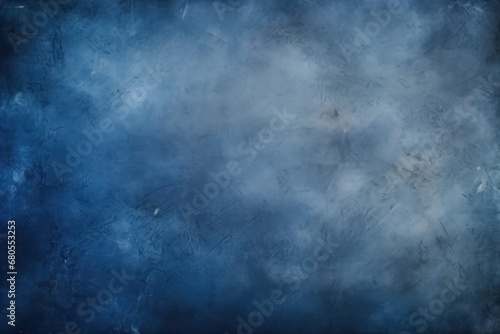 A grunge texture in dark blue color created through abstract watercolor painting  suitable for use as a background or banner.