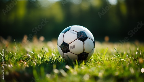 Soccer ball on grass © AliceandAlan