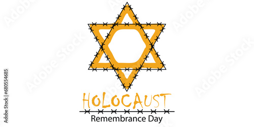 International Holocaust Remembrance Day vector. Star of David . January 27. Important day