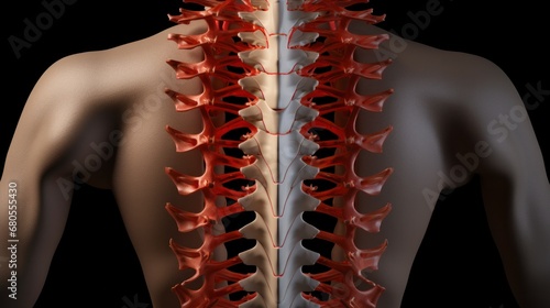 Medical Illustration of Ankylosing Spondylitis in the Spinal Region photo