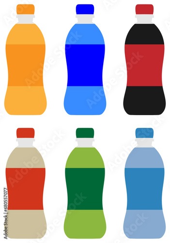 ペットボトルのイラスト 6色セット
