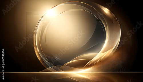 Elegant Golden Spirals; Shimmering golden spirals on a sleek backdrop for Luxury Concept Art, Generative AI.