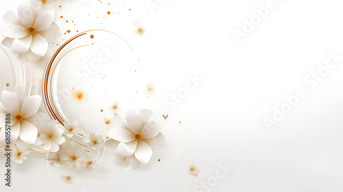 Flowers composition. Rose and gypsophila flowers on white background. Flat lay, top view, copy space, Pink orchid theme objects on pastel background.

