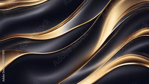 Abstrakter luxuriöser schwarzgoldener Hintergrund. Moderner dunkler Banner-Vorlagenvektor mit geometrischen Formmustern. Futuristisches digitales Grafikdesign