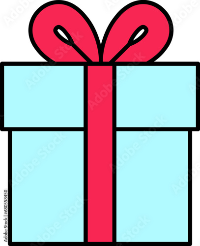 Gift box icon. Birthday present icon. 