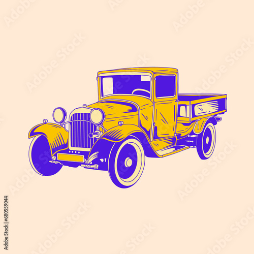 classic retro car illustration design 41