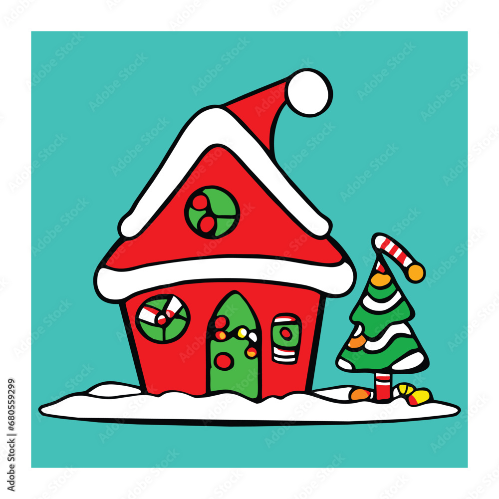 drawing of a christmas house drawing of a christmas house
