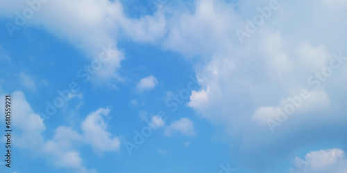 Blue sky clouds background. Beautiful blue sky and clouds natural background. vector illustration.