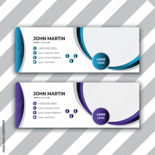 Modern and minimalist email signature or email footer template design