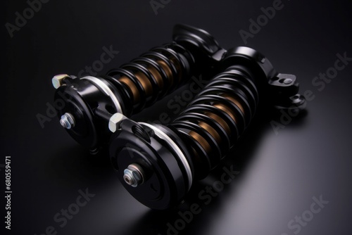Automobile shock absorber. Spring auto coil flexible part. Generate Ai