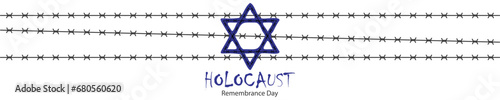 International Holocaust Remembrance Day vector. Star of David . January 27. Important day