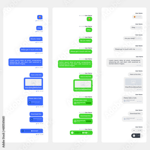 Chat speach bubble communication message UI design 
