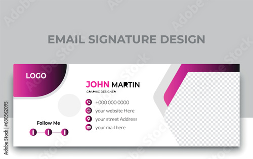 Modern creative email signature design or email footer template