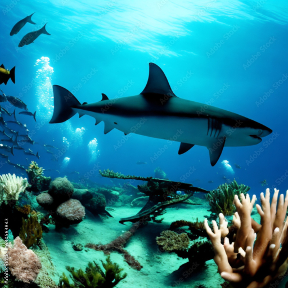 Fototapeta premium Shark in the water