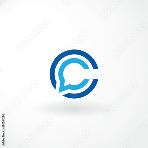 Vector Logo - Logo Symbol with Letter C dan C and Symbol Represent Communications