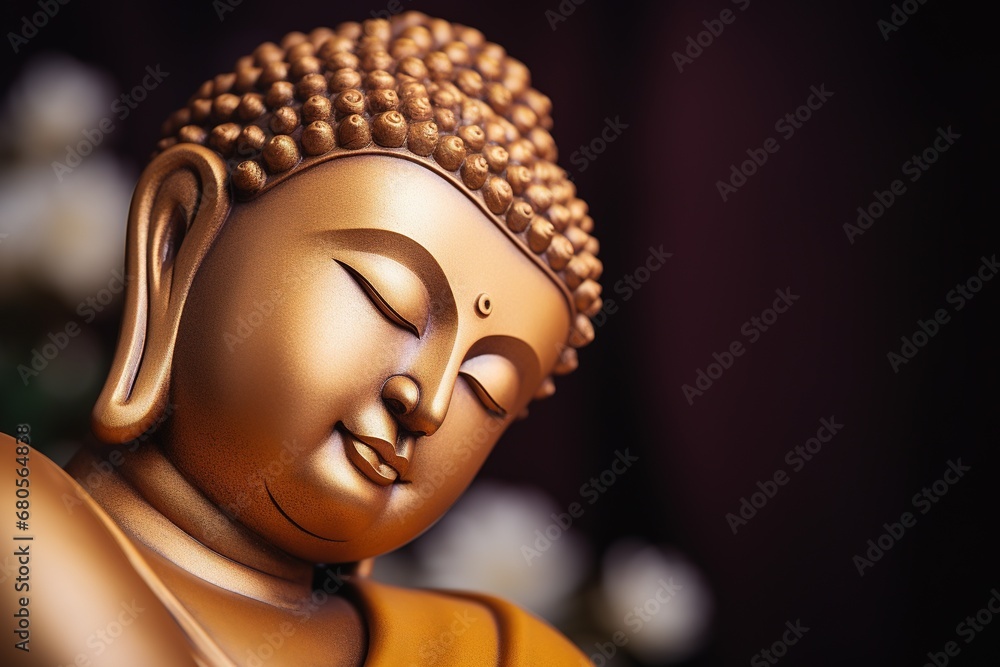 closeup of Buddha statue in buddhist temple closeup of Buddha statue in buddhist temple