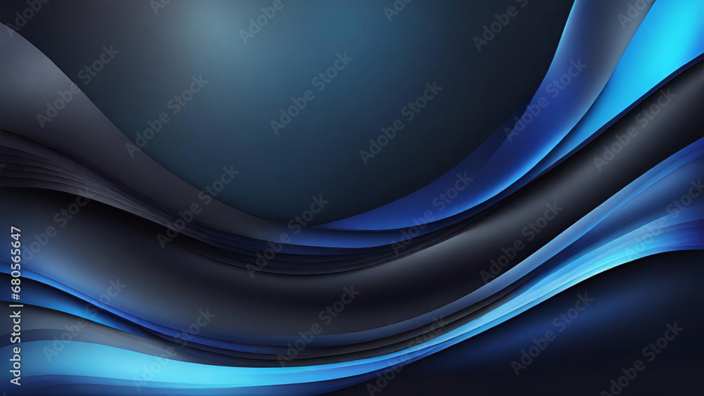 Moderner dunkler Hintergrund und blaue Linien im abstrakten 3D-Stil. Futuristische Hintergrundvektorillustration. Moderner dunkler Hintergrund und blaue Linien im abstrakten 3D-Stil. Futuristische Hintergrundvektorillustration.