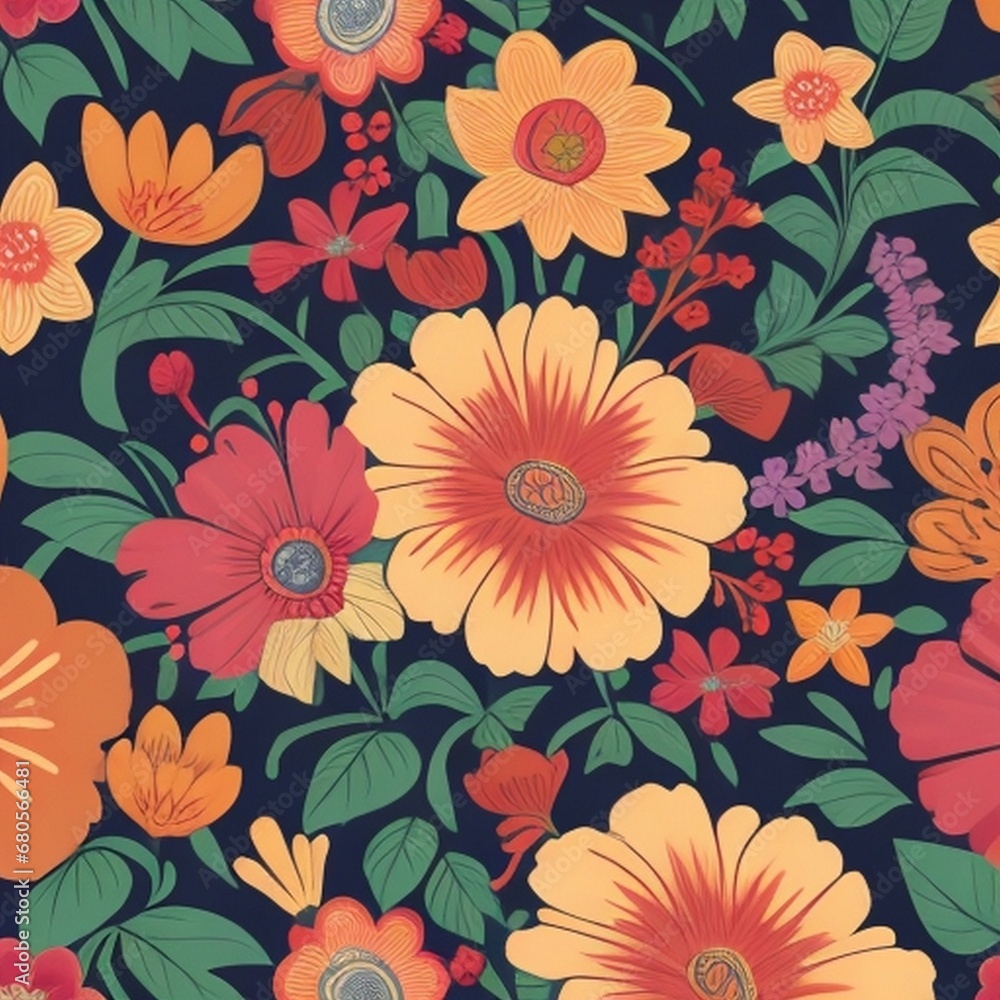 Seamless Flower Leaf Pattern Floral Wallpaper Background Vector Design. Decorative Summer Fabric Illustration. Spring Textile Ornament Retro Vintage Decoration Art.Nature Abstract Texture Graphic Seamless Flower Leaf Pattern Floral Wallpaper Background Vector Design. Decorative Summer Fabric Illustration. Spring Textile Ornament Retro Vintage Decoration Art.Nature Abstract Texture Graphic