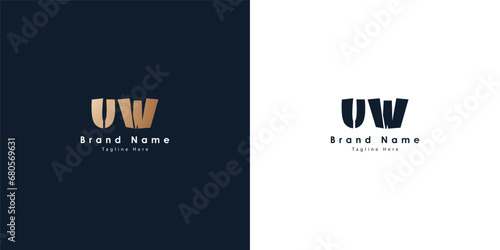UW Letters vector logo design 