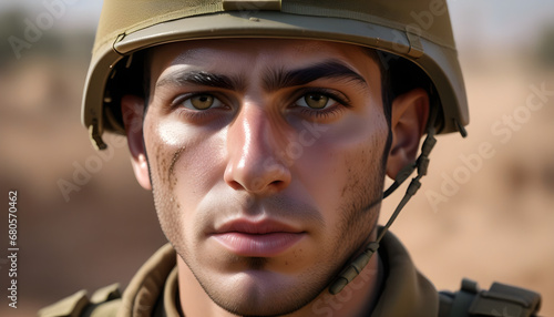 Israeli soldier came at home after war, soldier in uniform © barkat