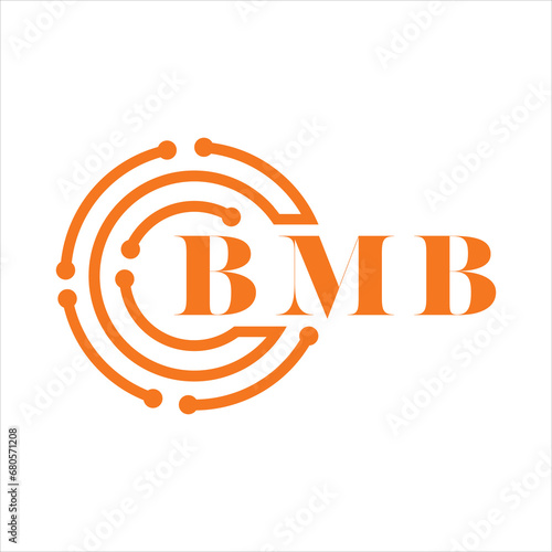 BMB letter design. BMB letter technology logo design on white background. BMB Monogram logo design for entrepreneur and business photo