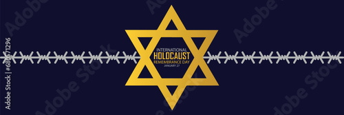 International Holocaust Remembrance Day vector. Star of David . January 27. Important day