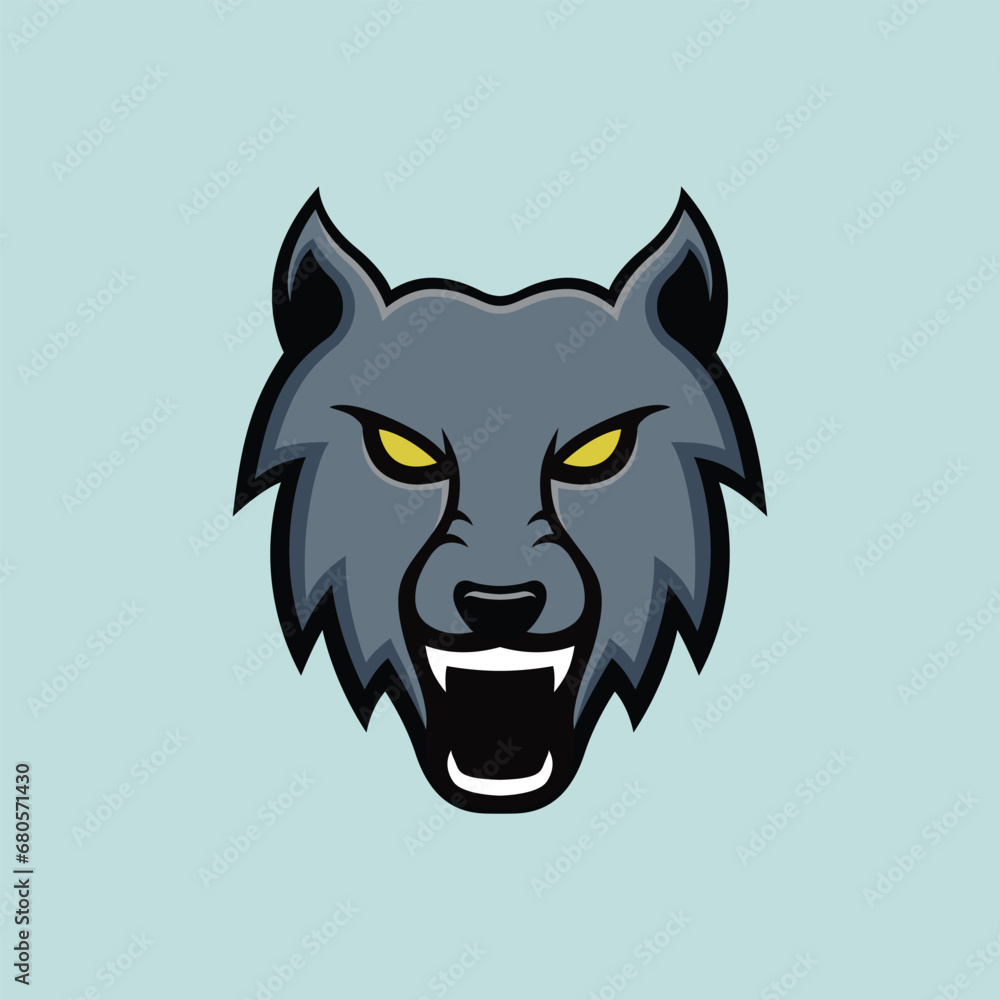 Naklejka premium Modern wolf logo design vector