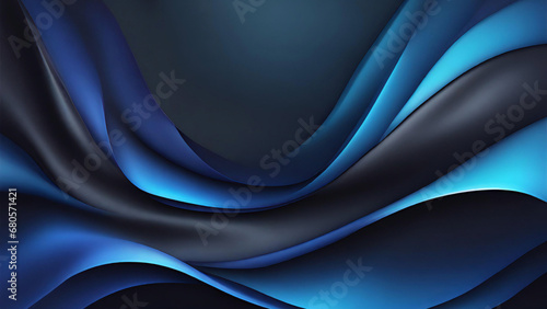 Dunkelblaue Hintergrundtextur mit schwarzer Vignette im alten, strukturierten Vintage-Randdesign, dunkele, elegante, blaugrüne Farbwand mit hellem Scheinwerfer in der Mitte