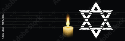 International Holocaust Remembrance Day vector. Star of David . January 27. Important day