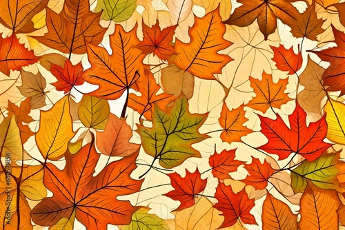 autumn leaves seamless pattern