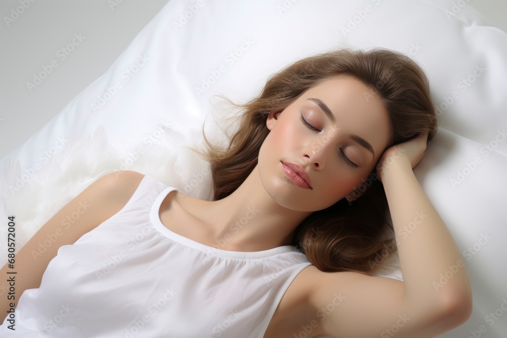 Serene Slumber: A Woman in Repose With Closed Eyes Serene Slumber: A Woman in Repose With Closed Eyes